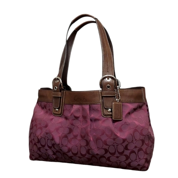 Coach Soho Large Leather & Jacquard Shoulder Bag EUC - Picture 2 of 11